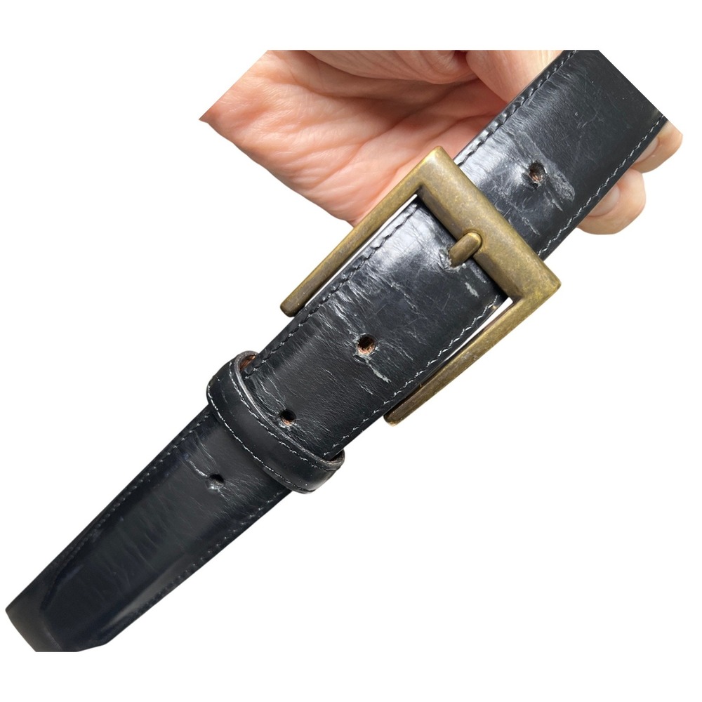 Heritage‎ Leather Belt Black Full Grain L.L.Bean USA Made Men 42